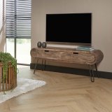 TV-meubel 2L 135 barrel / Massief mango zandkleur