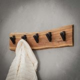 Kapstok edge 5 haken / Massief acacia naturel
