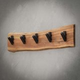 Kapstok edge 5 haken / Massief acacia naturel