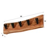 Kapstok edge 5 haken / Massief acacia naturel