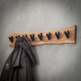 Kapstok edge 8 haken / Massief acacia naturel