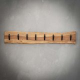 Kapstok edge 8 haken / Massief acacia naturel