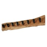 Kapstok edge 8 haken / Massief acacia naturel