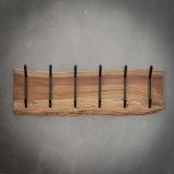 Kapstok edge 2x6 haken / Massief acacia naturel