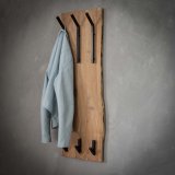 Kapstok edge 2x3 haken hoog / Massief acacia naturel