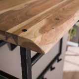 Kapstok edge hoog 12 haken hoedenplank / Massief acacia naturel