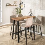 Bartafel live edge 2+3 dik / Massief acacia naturel