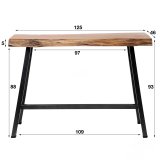 Bartafel live edge 2+3 dik / Massief acacia naturel