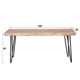 Eetkamerbank edge 100 / Massief acacia naturel