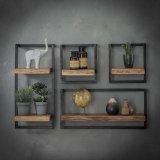 Wandplank edge 30cm, 65cm hoog / Massief acacia naturel