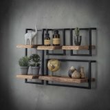 Wandplank edge 30cm, 65cm hoog / Massief acacia naturel