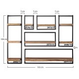Wandplank edge 30cm 100 cm hoog / Massief acacia naturel