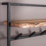 Kapstok air solid 12 haken hoedenplank / Massief acacia naturel
