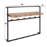 Kapstok air solid 12 haken hoedenplank / Massief acacia naturel