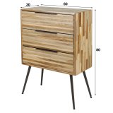 Ladekast 3L Teca strip / Teakhout verweerd