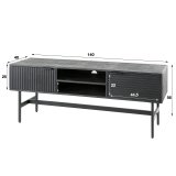 TV-meubel 2D marina / Massief mango zwart