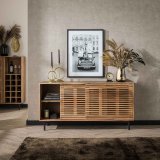 Dressor 2 deuren slide / Massief acacia naturel