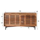 Dressor 2 deuren slide / Massief acacia naturel