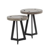 Bijzettafel set/2 grey mix / Grijs