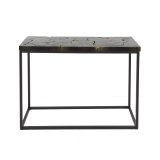 Haltafel (KD) black and gold / Massief gerecycled teakhout black gold