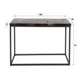 Haltafel (KD) black and gold / Massief gerecycled teakhout black gold