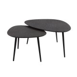 Salontafel set/2 driehoekig metallic / Grijs