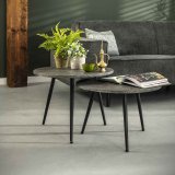 Salontafel Ø55 set/2 metallic ronde buis / Grijs