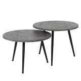 Salontafel Ø55 set/2 metallic ronde buis / Grijs