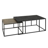 Salontafel set/2 rechthoek iron metallic / Grijs