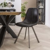Stoel zig-zag plat frame. VPE4 / Saddle PU zwart