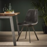 Stoel zig-zag plat frame. VPE4 / Saddle PU zwart