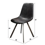 Stoel zig-zag plat frame. VPE4 / Saddle PU zwart