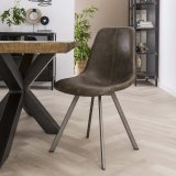 Stoel zig-zag plat frame. VPE4 / Saddle PU taupe