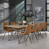 Stoel zig-zag plat frame. VPE4 / Saddle PU cowhide bruin