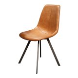 Stoel zig-zag plat frame. VPE4 / Saddle PU cowhide bruin