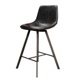 Barstoel zig-zag plat frame VPE 4 / Saddle PU zwart