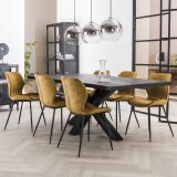 Stoel ronde buis. VPE4 / Goudkleurig velours