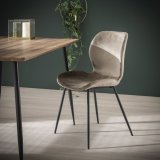 Stoel ronde buis. VPE4 / Champagne velours