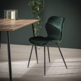 Stoel ronde buis. VPE4 / Groen velours