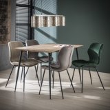Stoel ronde buis. VPE4 / Groen velours