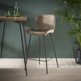 Barstoel ronde buis. VPE4 / Champagne velours