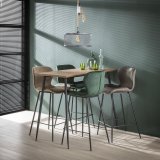 Barstoel ronde buis. VPE4 / Champagne velours