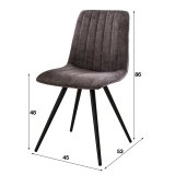 Stoel velvet straight stitch. VPE4 / Grijs velours