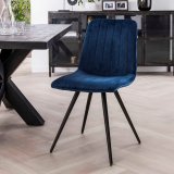 Stoel velvet straight stitch. VPE4 / Blauw velours