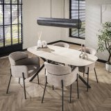 Armstoel boucle ronde rug. VPE2 / Boucle zandkleur