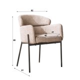 Armstoel boucle ronde rug. VPE2 / Boucle zandkleur