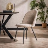 Stoel boucle ronde rug. VPE2 / Boucle zandkleur