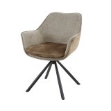 Armstoel two-tone draaibaar / Champagne mix stof