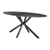 Eetkamertafel 180 oval ceramic / Ceramic natural black