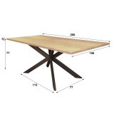 Eetkamertafel 200 visgraat fineer / Naturel eiken